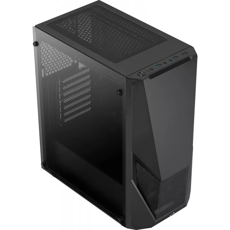 Aerocool PGS Zauron FRGB-G-BK-v1 caja de PC gaming Midi Tower, ATX/micro-ATX/Mini-ITX, vidrio templado, FRGB, negra