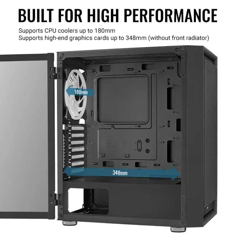 Aerocool PGS Graphite-G-BK-v2 FRGB caja de PC Midi Tower, ATX, negra