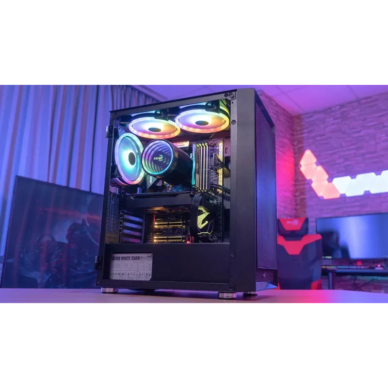 Aerocool PGS Graphite-G-BK-v2 FRGB caja de PC Midi Tower, ATX, negra
