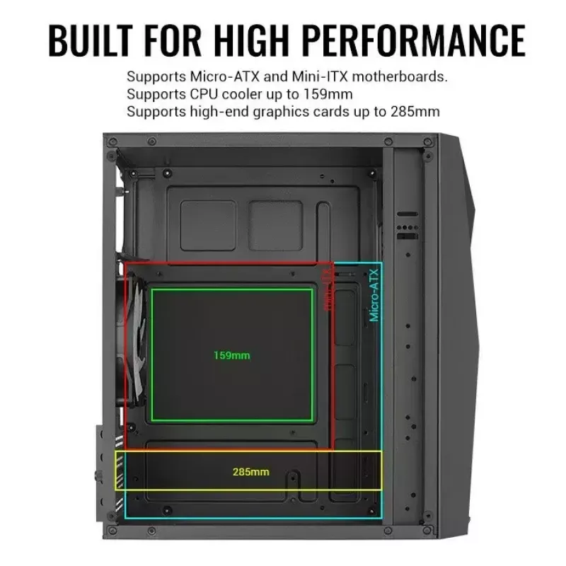 Aerocool PGS Raider Mini-G-BK-v3 caja de PC, negra