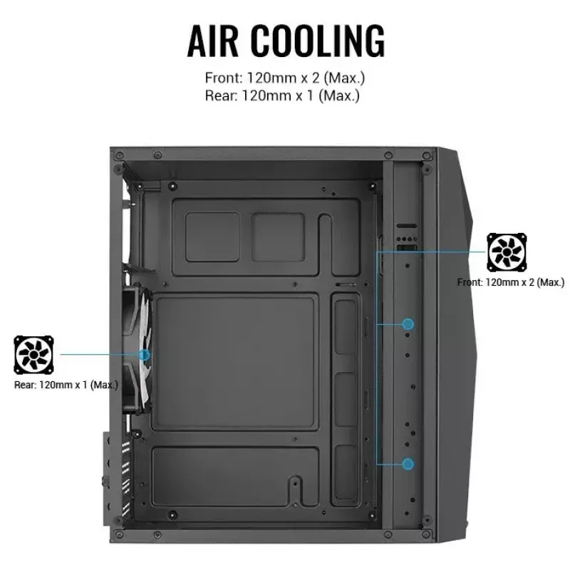 Aerocool PGS Raider Mini-G-BK-v3 caja de PC, negra