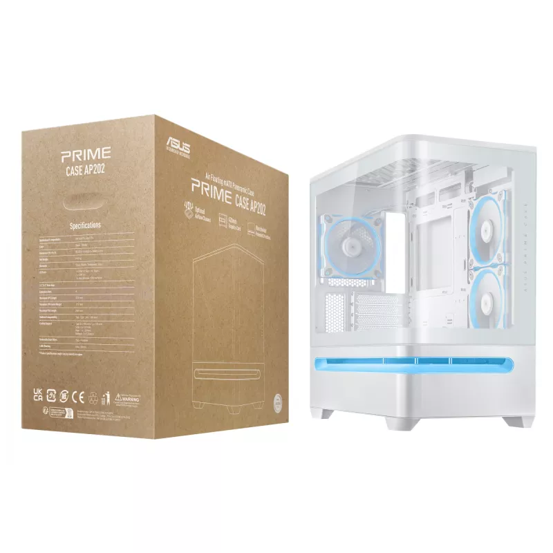 ASUS PRIME AP202 ARGB torre Midi blanco