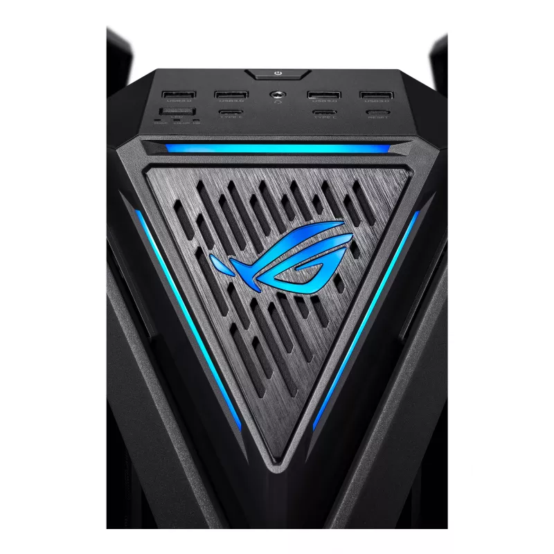 Caja de PC ASUS ROG Hyperion GR701 BTF Edition torre — negra, cristal templado, compatible con E-ATX/ATX/microATX, GPU 46 cm, radiador superior 420 mm