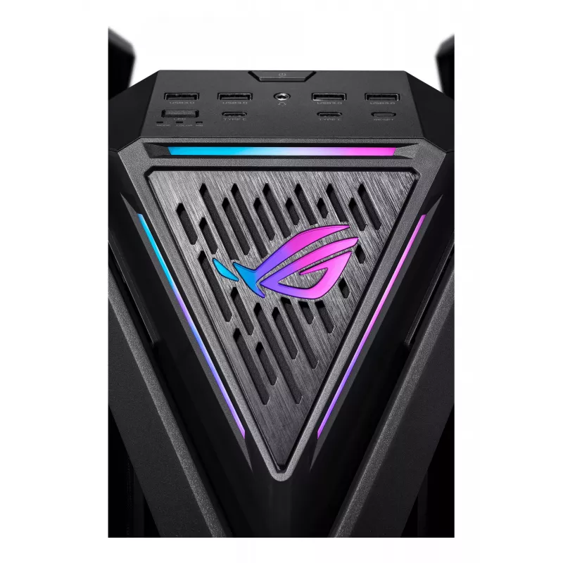 Caja de PC ASUS ROG Hyperion GR701 BTF Edition torre — negra, cristal templado, compatible con E-ATX/ATX/microATX, GPU 46 cm, radiador superior 420 mm
