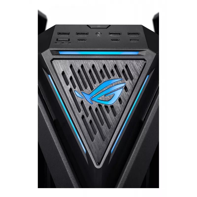 Caja de PC ASUS ROG Hyperion GR701 BTF Edition torre — negra, cristal templado, compatible con E-ATX/ATX/microATX, GPU 46 cm, radiador superior 420 mm