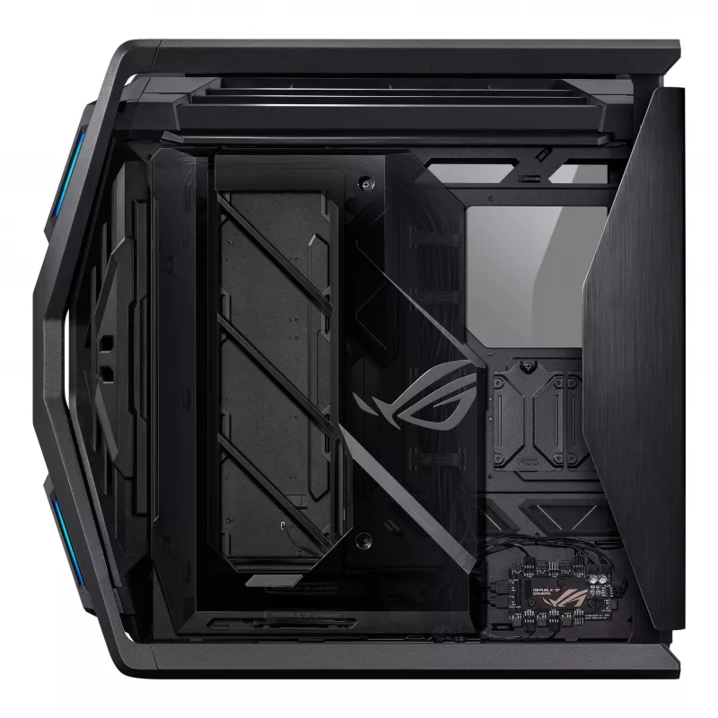 Caja de PC ASUS ROG Hyperion GR701 BTF Edition torre — negra, cristal templado, compatible con E-ATX/ATX/microATX, GPU 46 cm, radiador superior 420 mm