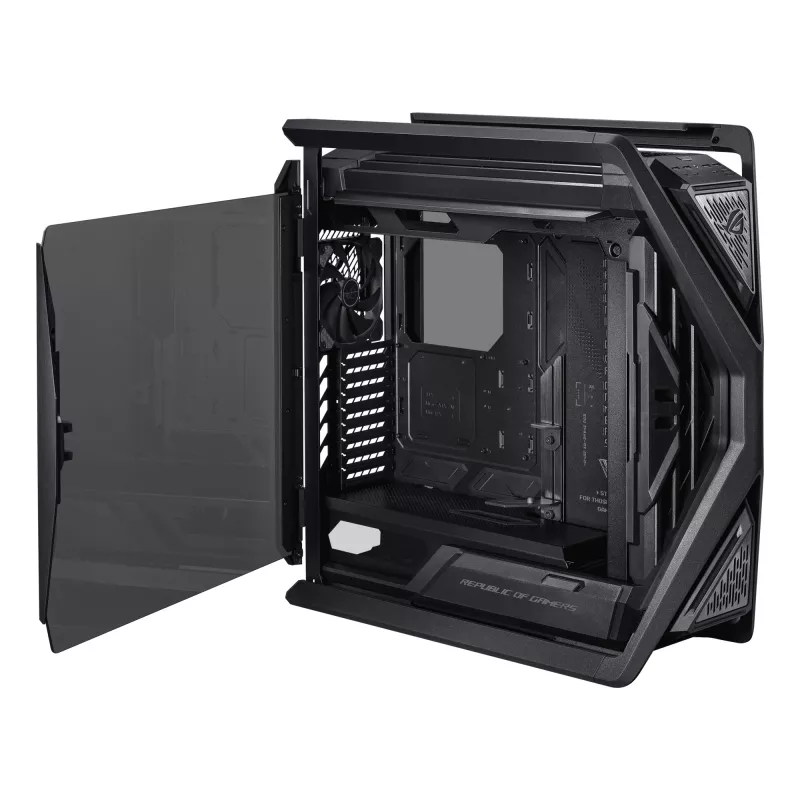 Caja de PC ASUS ROG Hyperion GR701 BTF Edition torre — negra, cristal templado, compatible con E-ATX/ATX/microATX, GPU 46 cm, radiador superior 420 mm
