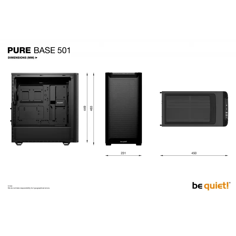 Caja de PC be quiet! PURE BASE 501 Airflow torre Midi negra
