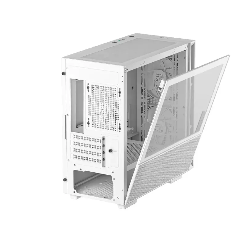 DeepCool CH360 caja de PC Micro-ATX, vidrio templado, sin fuente de alimentación, blanca