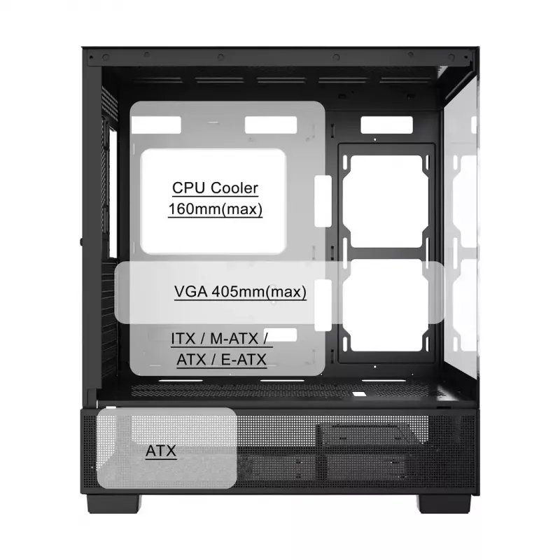 Caja de PC GEMBIRD Fornax X550, ATX, negra
