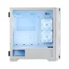 Caja de PC MODECOM HORIZON FLOW MIDI blanca — torre Midi, ARGB, cristal templado, micro ATX, USB-C, 3x140mm delante, 1x140mm detrás, GPU hasta 400 mm, altura de disipador de CPU 172 mm