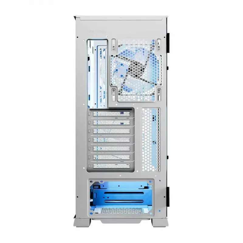 Caja de PC MODECOM HORIZON FLOW MIDI blanca — torre Midi, ARGB, cristal templado, micro ATX, USB-C, 3x140mm delante, 1x140mm detrás, GPU hasta 400 mm, altura de disipador de CPU 172 mm