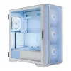 Caja de PC MODECOM HORIZON FLOW MIDI blanca — torre Midi, ARGB, cristal templado, micro ATX, USB-C, 3x140mm delante, 1x140mm detrás, GPU hasta 400 mm, altura de disipador de CPU 172 mm