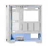 Caja de PC MODECOM HORIZON FLOW MIDI blanca — torre Midi, ARGB, cristal templado, micro ATX, USB-C, 3x140mm delante, 1x140mm detrás, GPU hasta 400 mm, altura de disipador de CPU 172 mm