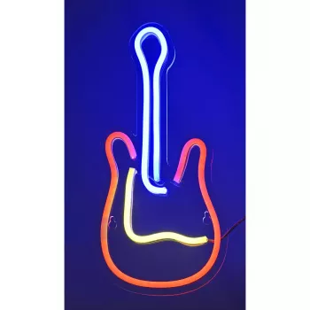 Letrero de neón LED ActiveJet AJE-NEON GUITAR multicolor USB 5V, 240×176×20 mm, montaje en superficie