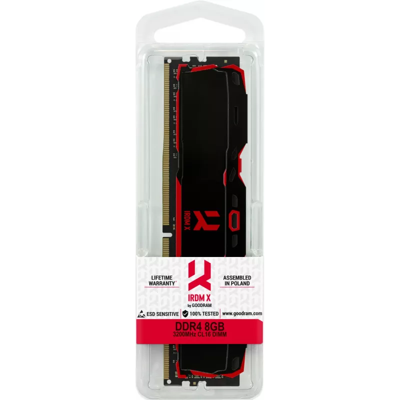 Módulo de memoria DDR4 para sobremesa GOODRAM IRDM X 8 GB 3200 MHz 288-Pin DIMM negro