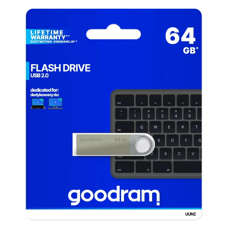 Memoria USB Goodram UUN2 64 GB USB Type-A 2.0 plateada