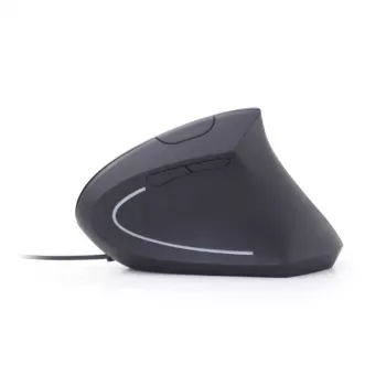 Ratón óptico GEMBIRD MUS-ERGO-01 - ergonómico, 6 botones, rueda, USB, Negro