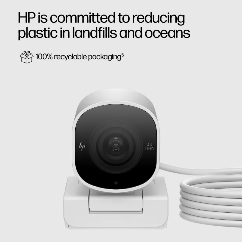 HP 960 Webcam de streaming 4K, 8 MP, 3840 x 2160 píxeles, 4K Ultra HD, 30 fps, 5x, Hogar
