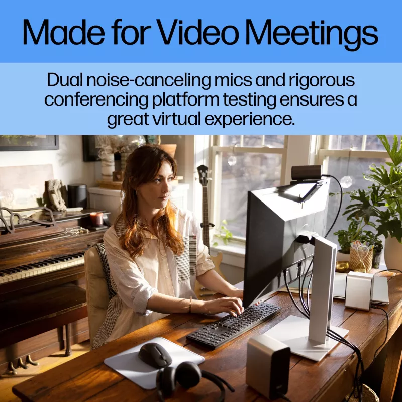 HP 960 Webcam de streaming 4K, 8 MP, 3840 x 2160 píxeles, 4K Ultra HD, 30 fps, 5x, Hogar