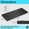 HP 350 Teclado Bluetooth compacto multidispositivo, inalámbrico, Bluetooth, mecánico, QWERTY, Negro