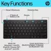HP 350 Teclado Bluetooth compacto multidispositivo, inalámbrico, Bluetooth, mecánico, QWERTY, Negro