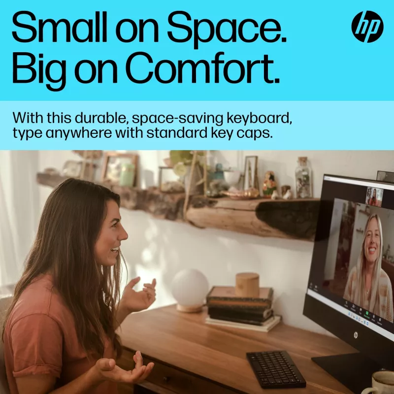 HP 350 Teclado Bluetooth compacto multidispositivo, inalámbrico, Bluetooth, mecánico, QWERTY, Negro