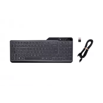 HP 400 Teclado con cable retroiluminado, tamaño completo (100%), cable, USB, mecánico, QWERTY, Negro