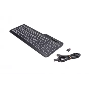 HP 400 Teclado con cable retroiluminado, tamaño completo (100%), cable, USB, mecánico, QWERTY, Negro