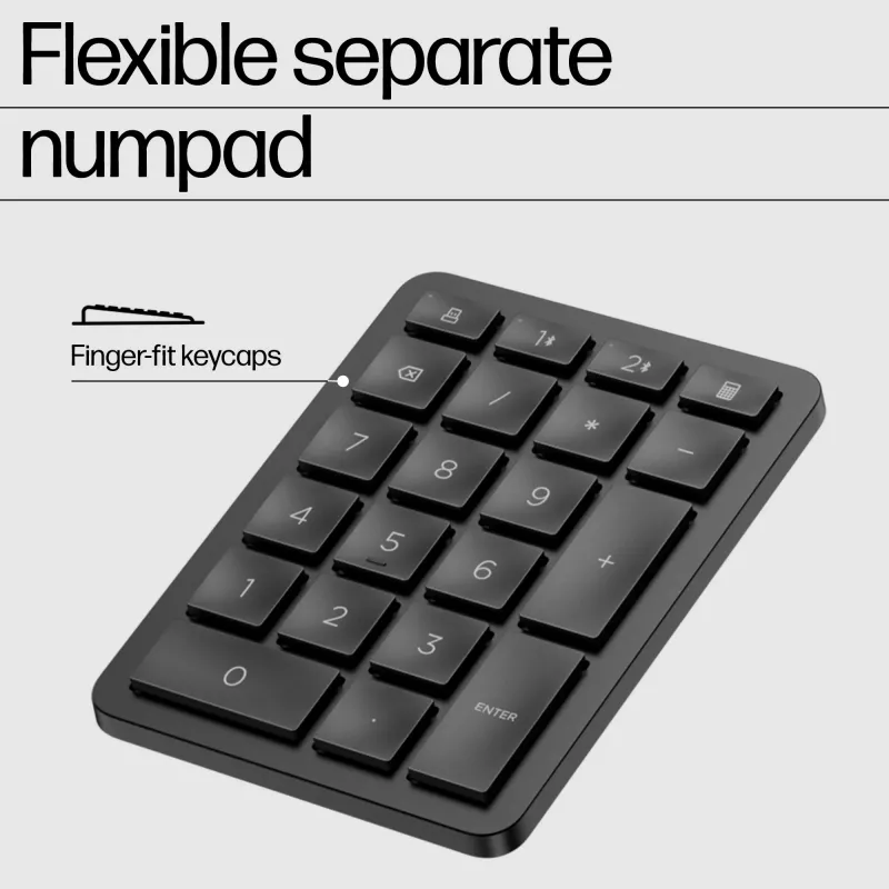 HP 960 Teclado inalámbrico ergonómico, formato completo (100%), inalámbrico, RF Wireless + Bluetooth, membrana, QWERTZ, Negro
