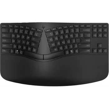 HP 965 Teclado inalámbrico ergonómico, formato completo (100%), inalámbrico, RF Wireless + Bluetooth, membrana, QWERTY, Negro
