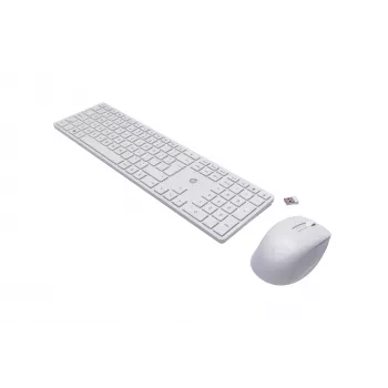 HP 650 Combo de teclado y ratón inalámbricos, inalámbrico, RF Wireless, membrana, QWERTY, Blanco, ratón incluido