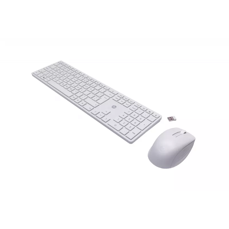 HP 650 Combo de teclado y ratón inalámbricos, inalámbrico, RF Wireless, membrana, QWERTY, Blanco, ratón incluido