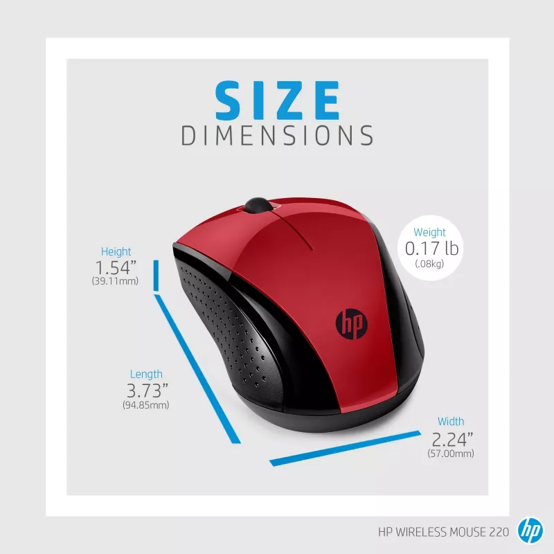 HP Ratón inalámbrico 220 (Sunset Red)