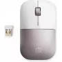 HP Ratón inalámbrico Z3700 – Blanco/Rosa, ambidiestro, RF Wireless, 1200 dpi, Rosa, Blanco