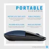 HP Ratón inalámbrico Z3700, ambidiestro, Blue LED, RF Wireless, 1200 DPI, Negro, Azul