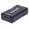 Repetidor AV Manhattan Repetidor HDMI 4K@60Hz, 1xHDMI entrada/salida, ancho de banda de 600 MHz, hasta 40 m, alimentación por micro-USB, negro