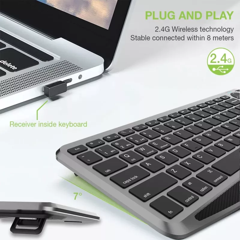 Techly ICTB9801TB Teclado universal RF inalámbrico + Bluetooth QWERTY US English negro