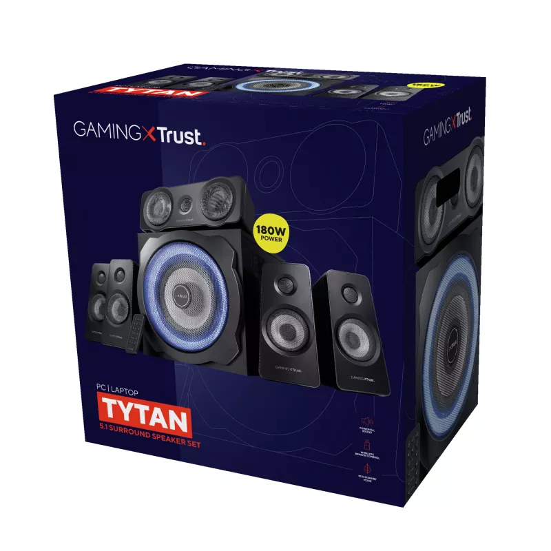Trust GXT 658 Tytan Conjunto de altavoces 5.1 90 W universal negro 5.1 canales