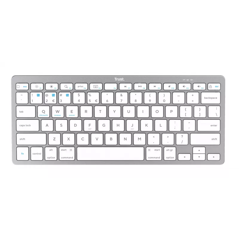 Trust 24651 teclado inalámbrico QWERTY US English, plateado