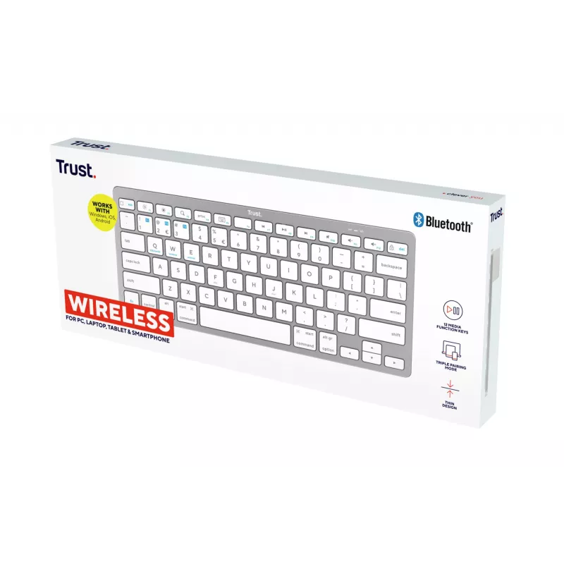 Trust 24651 teclado inalámbrico QWERTY US English, plateado