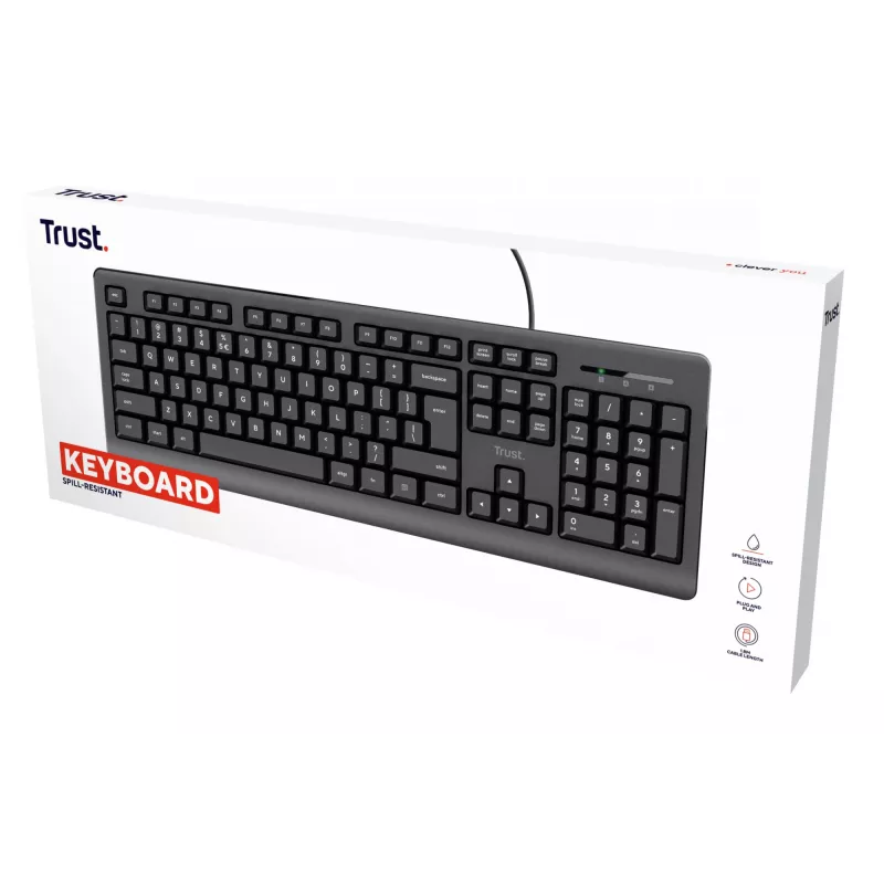 Trust 24639 Teclado de oficina USB US-inglés negro