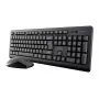Conjunto de teclado y ratón inalámbrico TRUST Primo — teclado de tamaño completo QWERTY US-inglés, receptor RF USB-A, ratón óptico de 1200 DPI, negro