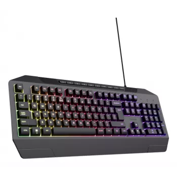 Teclado gaming con cable TRUST GXT 836 Evocx USB QWERTY US-inglés, iluminación RGB, reposamuñecas, 114 teclas, formato 110%