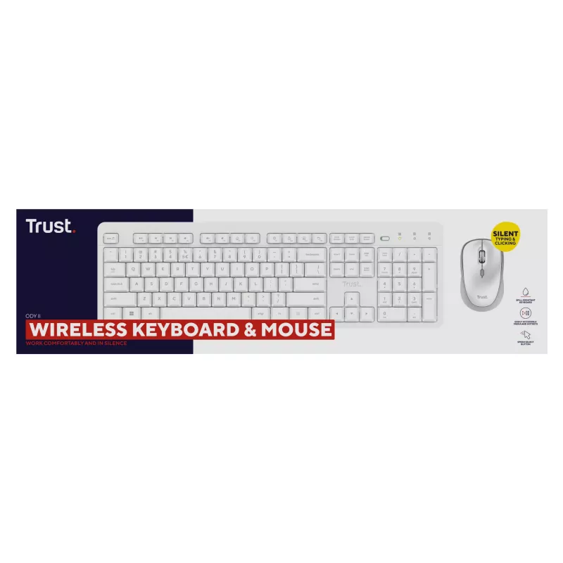 Trust Ody II Teclado y ratón incluidos de oficina/doméstico RF inalámbrico QWERTY US-inglés blanco