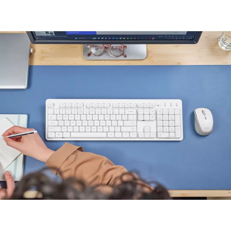 Trust Ody II Teclado y ratón incluidos de oficina/doméstico RF inalámbrico QWERTY US-inglés blanco