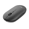 Trust Puck Ratón inalámbrico ultrafino recargable, ambidiestro, óptico, RF inalámbrico + Bluetooth, 1600 DPI, negro