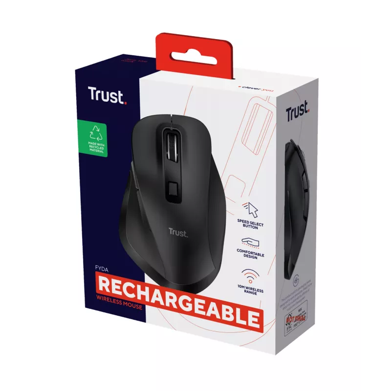 Trust Fyda Ratón inalámbrico RF inalámbrico + USB Type-A