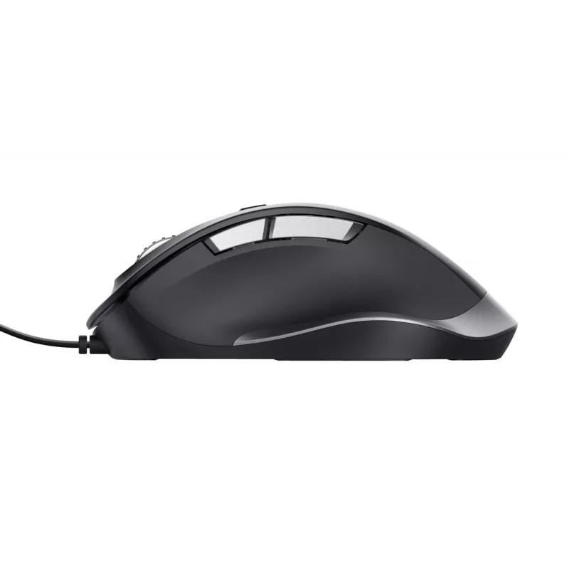 Trust Fyda Ratón con cable, para diestros, óptico, USB Type-A, 5000 dpi, negro