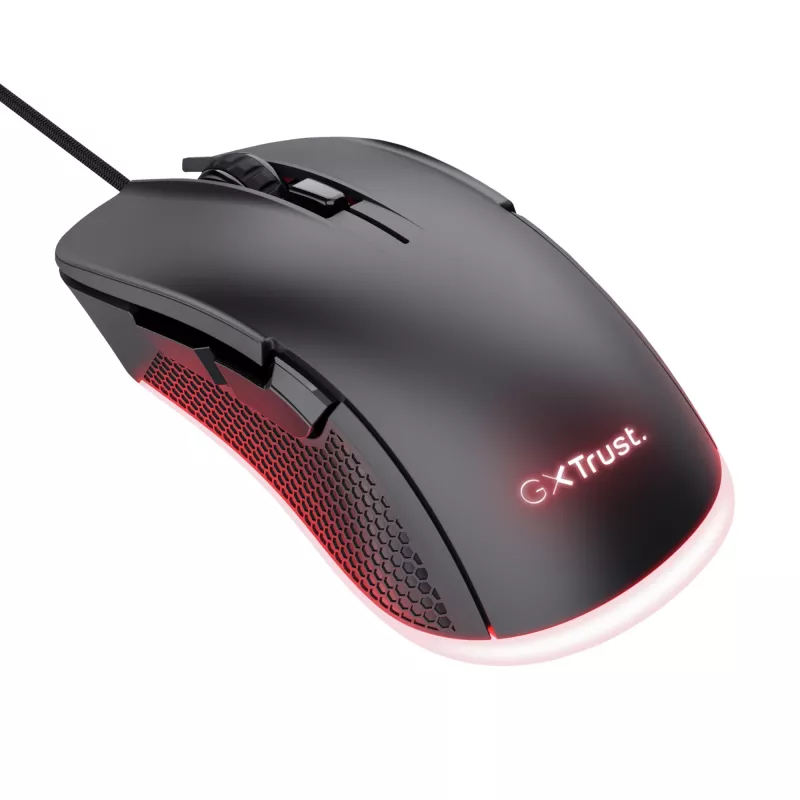 Trust GXT 922 YBAR Ratón gaming para diestros, USB Type-A, óptico, 7200 DPI